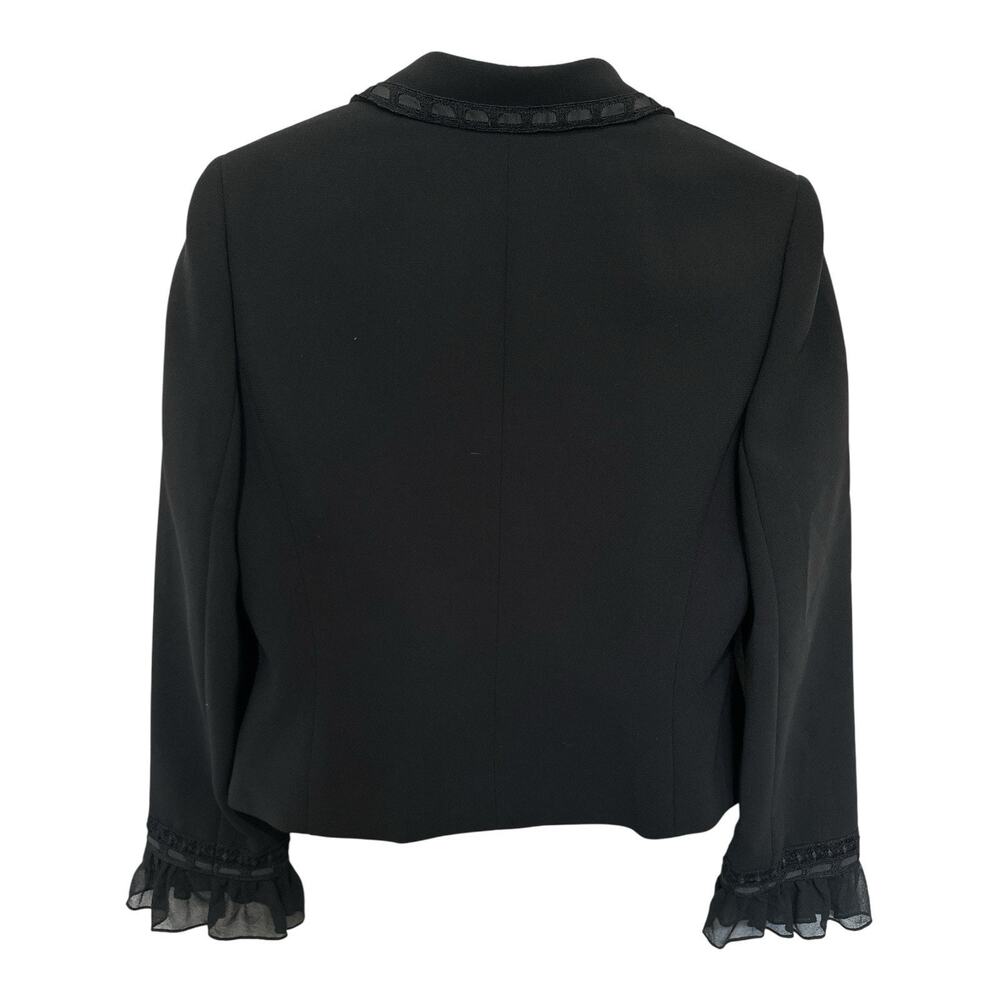 Tahari Arthur S. Levine black blazer Sz8P ornate buttons and decorative sleeves - Picture 7 of 7